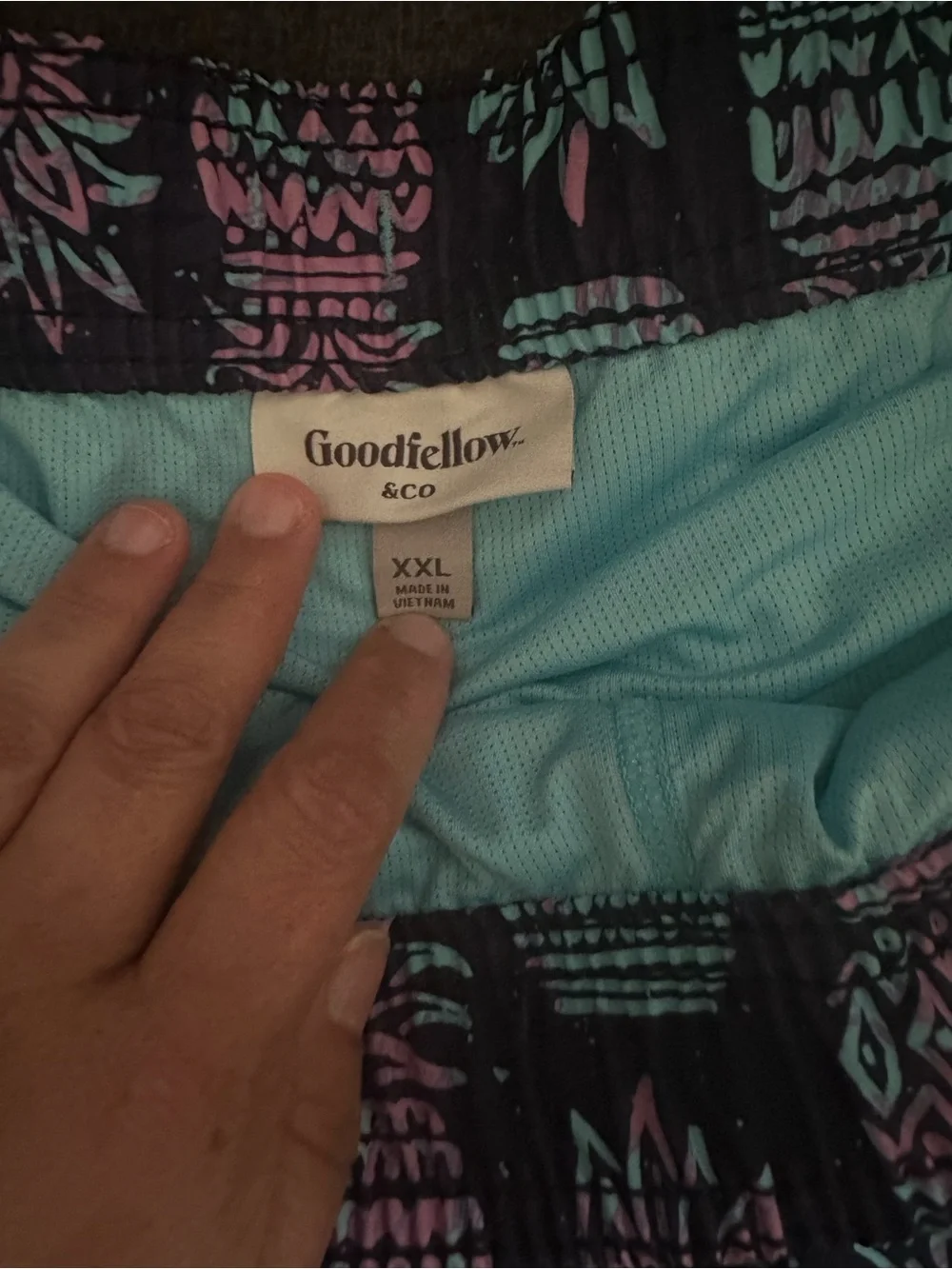 Goodfellow & Co Black Swim Shorts with Mint and‎ Pink Pineapple Print XXL